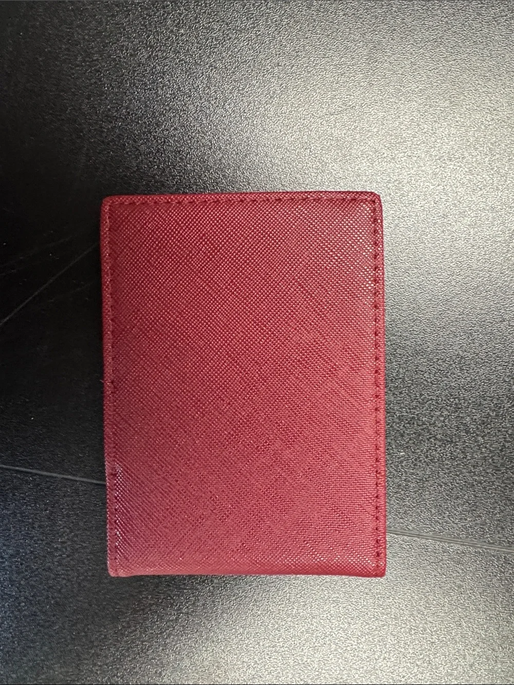 Travando Mens Slim Bifold Wallet Money Clip Burgundy Red Saffiano Minimalist